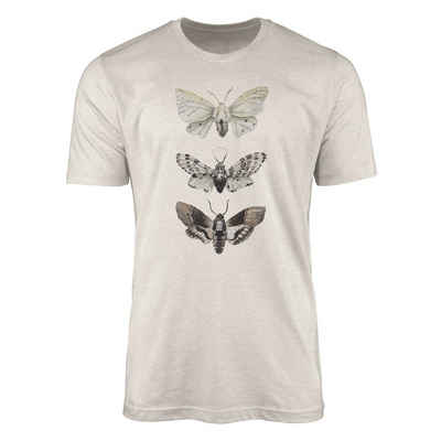 Sinus Art T-Shirt Herren Shirt 100% Bio-Baumwolle T-Shirt Aquarell Motiv Motten Farbe Еко-товар Organic Ökomode (1-tlg)