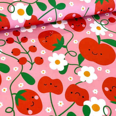 H-Erzmade Stoff Lillestoff Summersweat - Cute Fruits - Meterware (