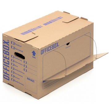 KK Verpackungen Aufbewahrungsbox (Spar-Set, 5 St., 5er-Set), Officebox - Umzugskarton Archivkarton Ordnerkarton Aktenkarton Braun