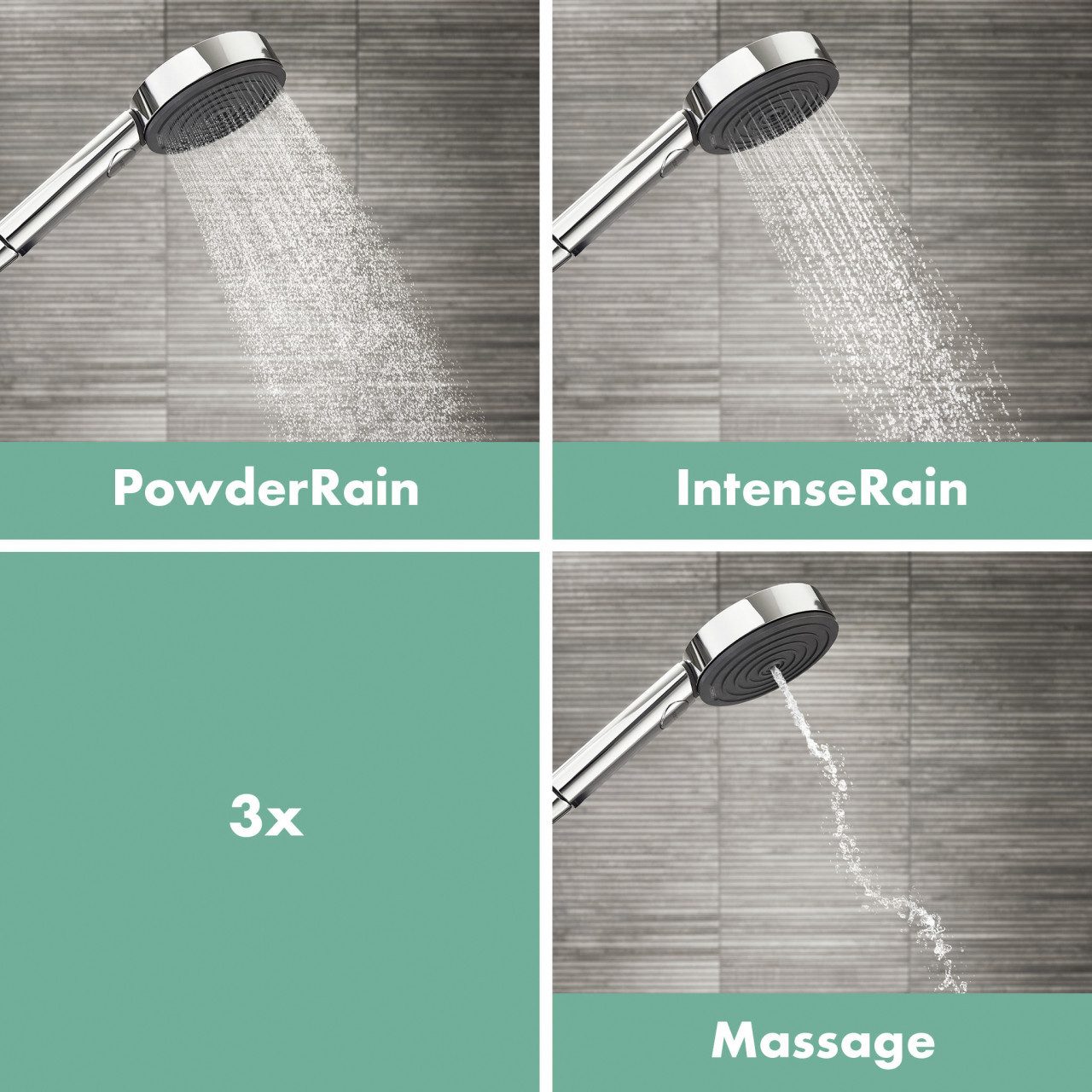 Grohe Handbrause Hansgrohe Handbrause-Set 3 Strahlarten Pulsify