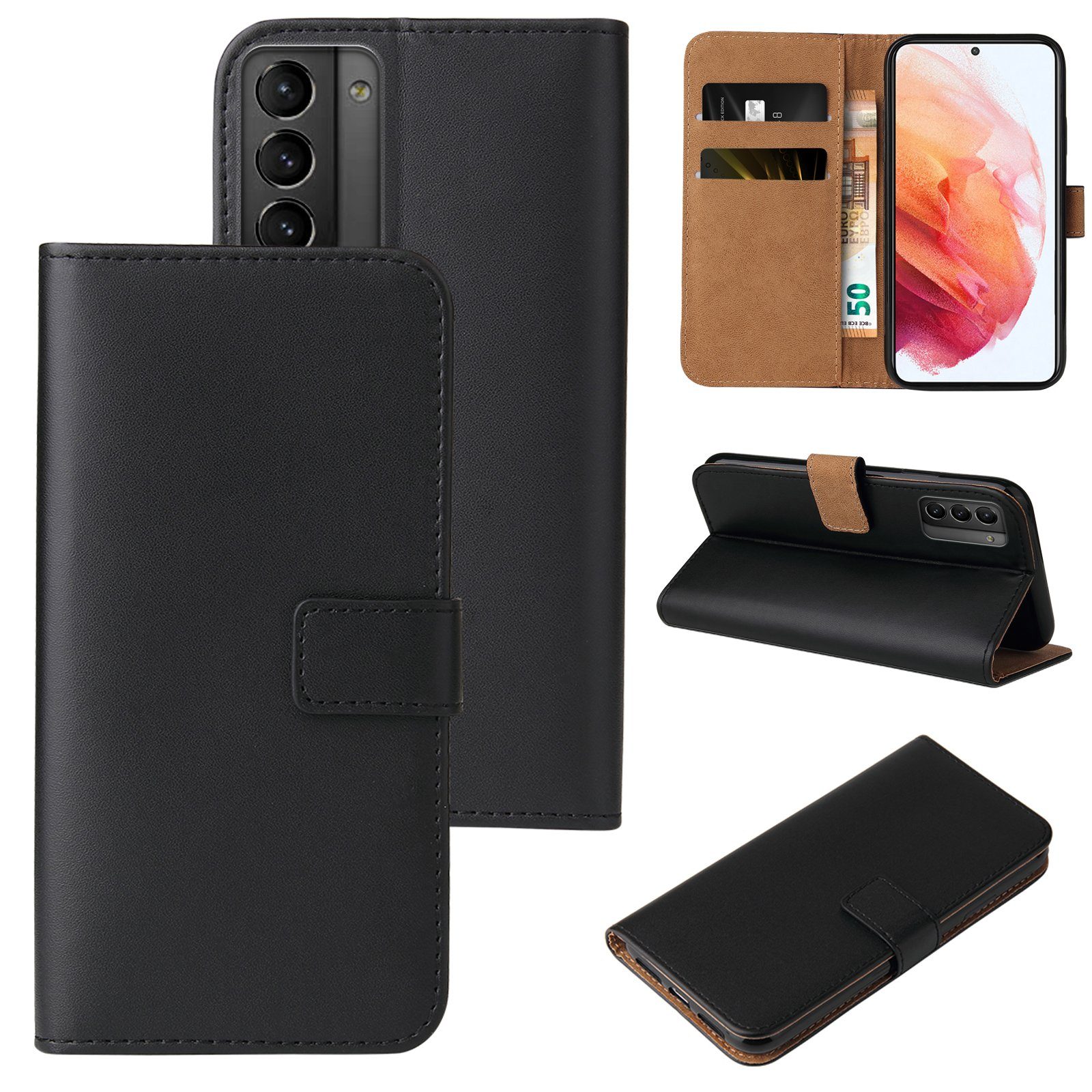 Tec-Expert Handyhülle Klapp Hülle für Samsung Galaxy S21 5G 6.2 Zoll, 6.2, Flip Case für Samsung Galaxy S21 5G