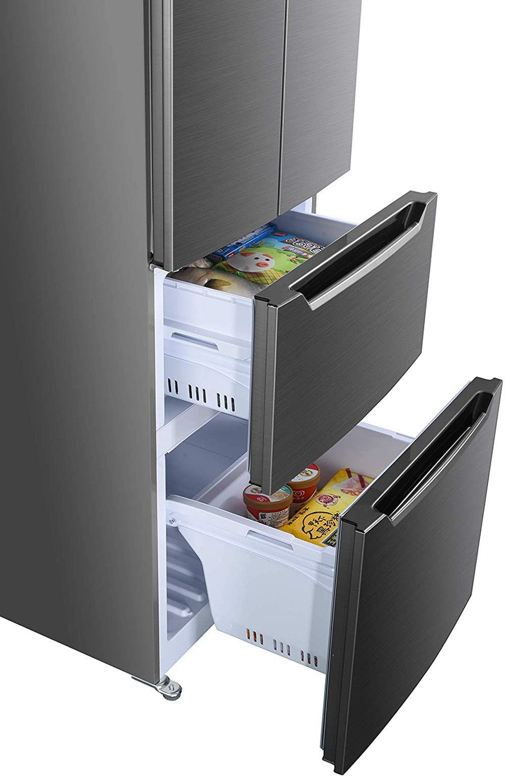 Wolkenstein French Door FD351 FD351.4A++NF IX, 185.5 cm hoch, 63,50 cm breit, Touch Control, No Frost, Inox-Design, LED-Beleuchtung