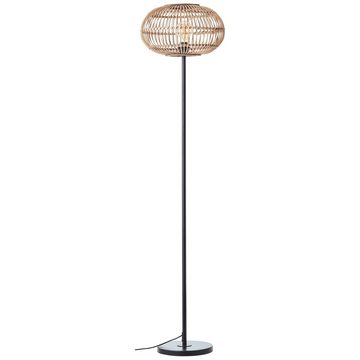Lightbox Stehlampe, ohne Leuchtmittel, Stehlampe, 1,5 m Höhe, Ø 38 cm, E27, max. 60 W, Metall/Bambus