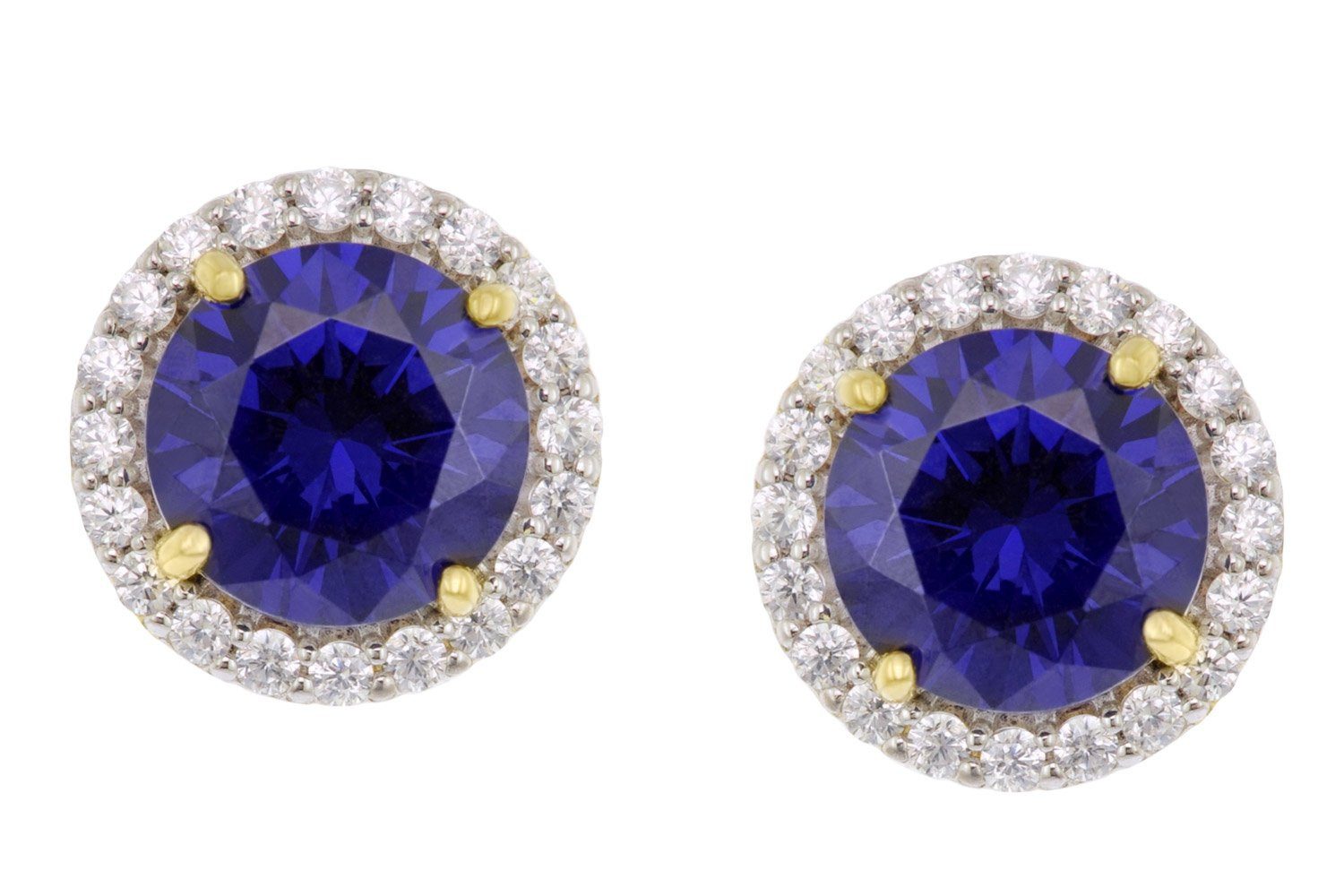 Acalee Paar Ohrstecker Damen-925 Silber Vergoldet Zirkonia Tanzanitblau günstig online kaufen