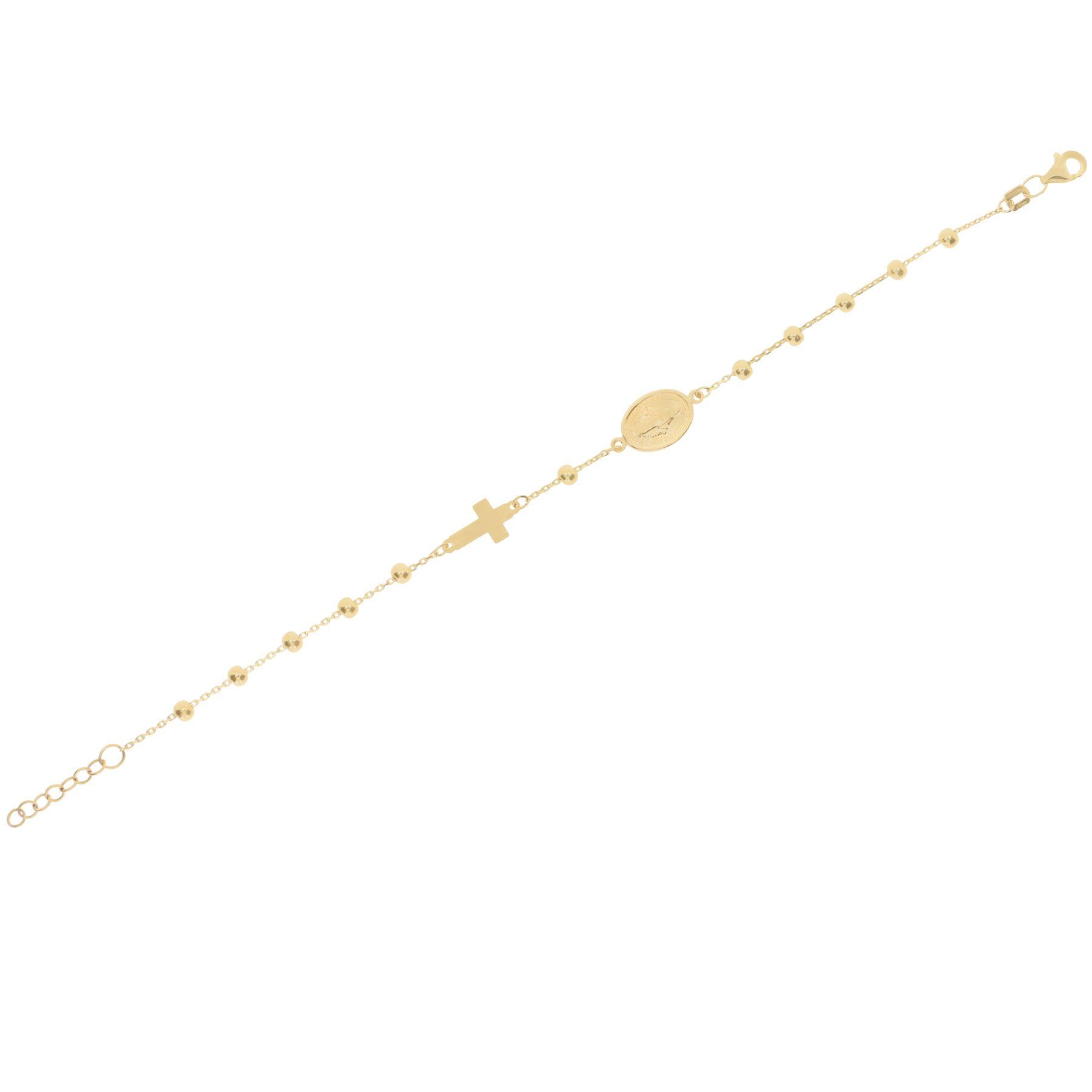 Stella-Jewellery Goldarmband 585er Gold Armband Rosenkranz Kreuz Mutter Mar günstig online kaufen