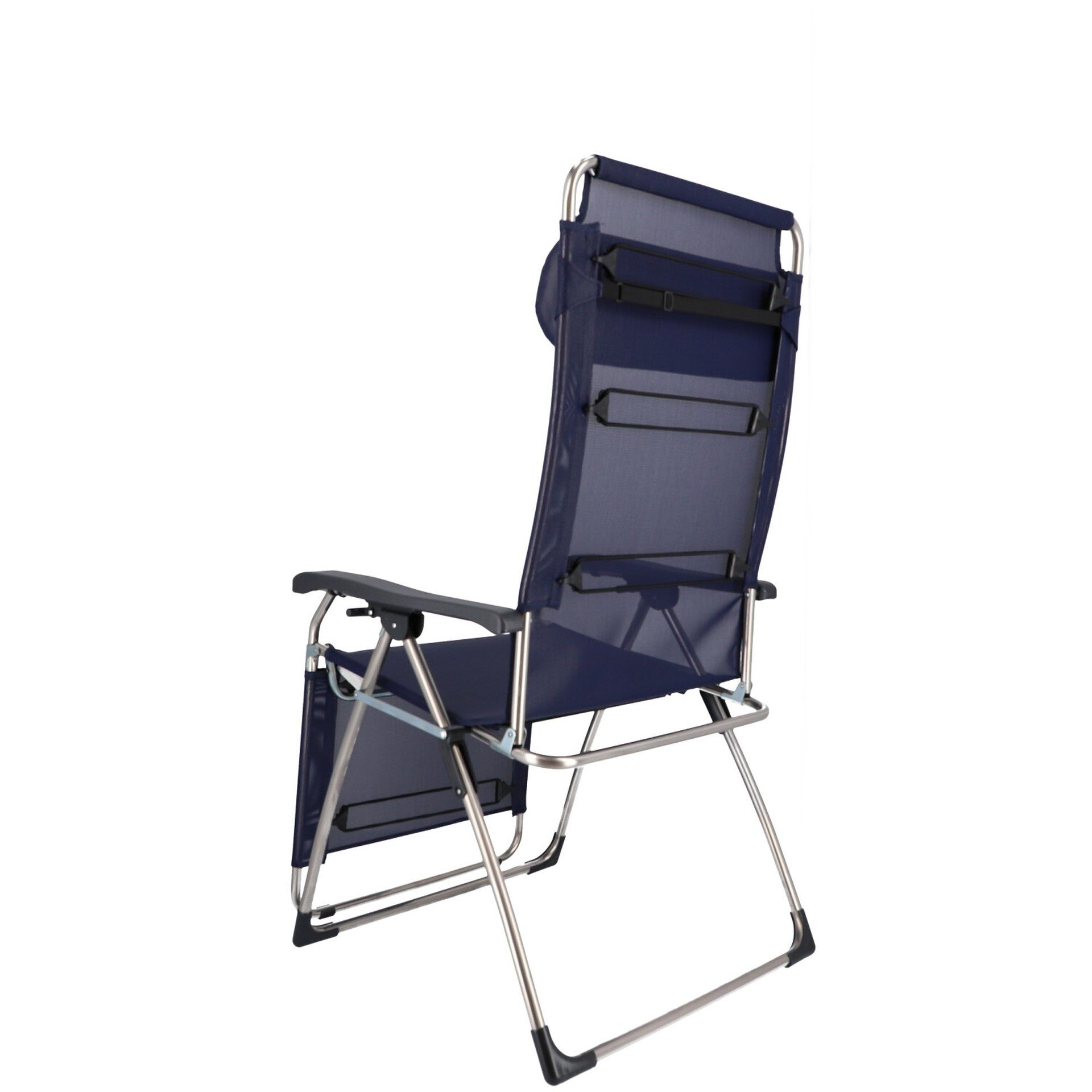 Fiam Gartenliege Amida XXL aus Aluminium, Dunkelblau, stufenlos verstellbar, mit Nackenrolle