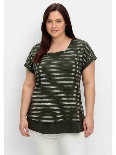 Sheego T-Shirt Große Größen im Lagenlook, aus reiner Baumwolle