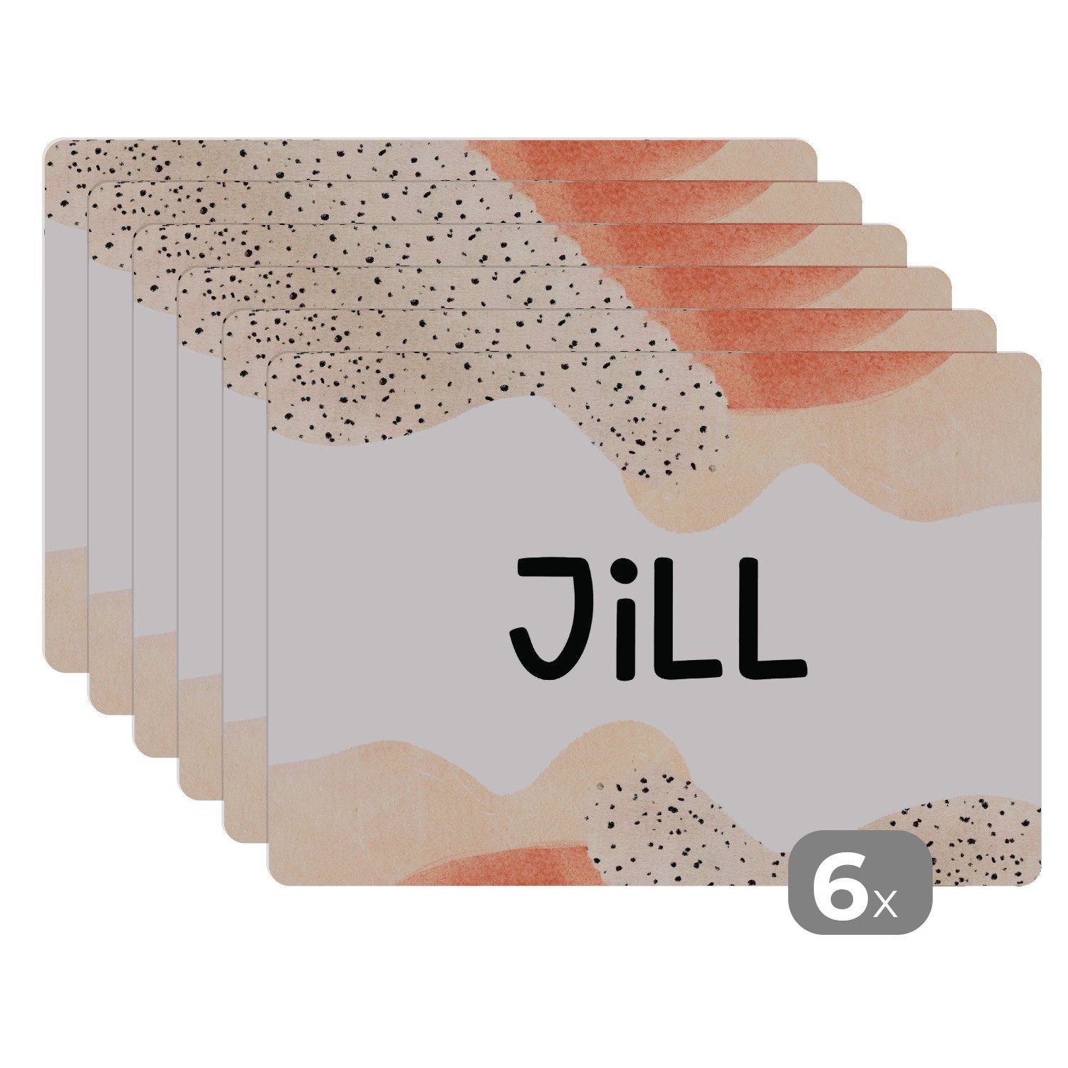 Platzset, Jill - Pastell - Mädchen, MuchoWow, (6-St), Platzset, Platzdecken, Platzmatte, Tischmatten, Schmutzabweisend