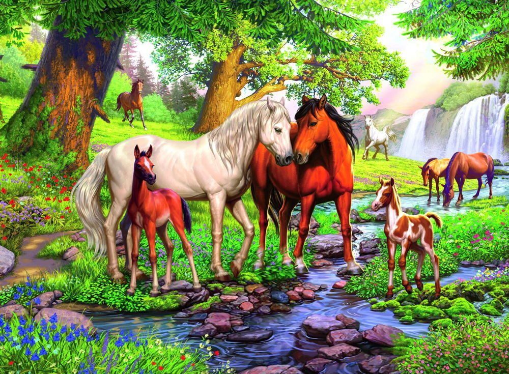 Ravensburger Puzzle 300 Teile Ravensburger Kinder Puzzle XXL Wildpferde am günstig online kaufen