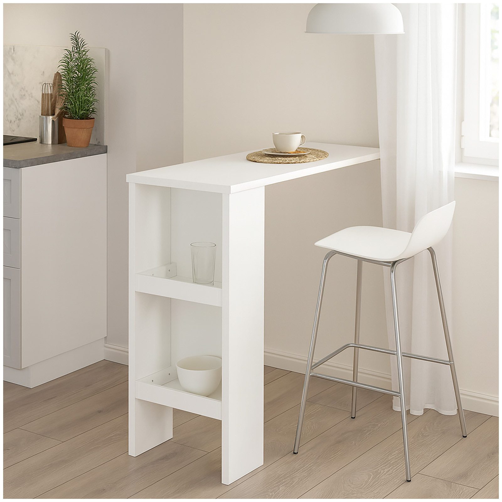 HTI-Living Bartisch Bartisch mit Stauraum moderner Küchentisch in Weiß (Stü günstig online kaufen