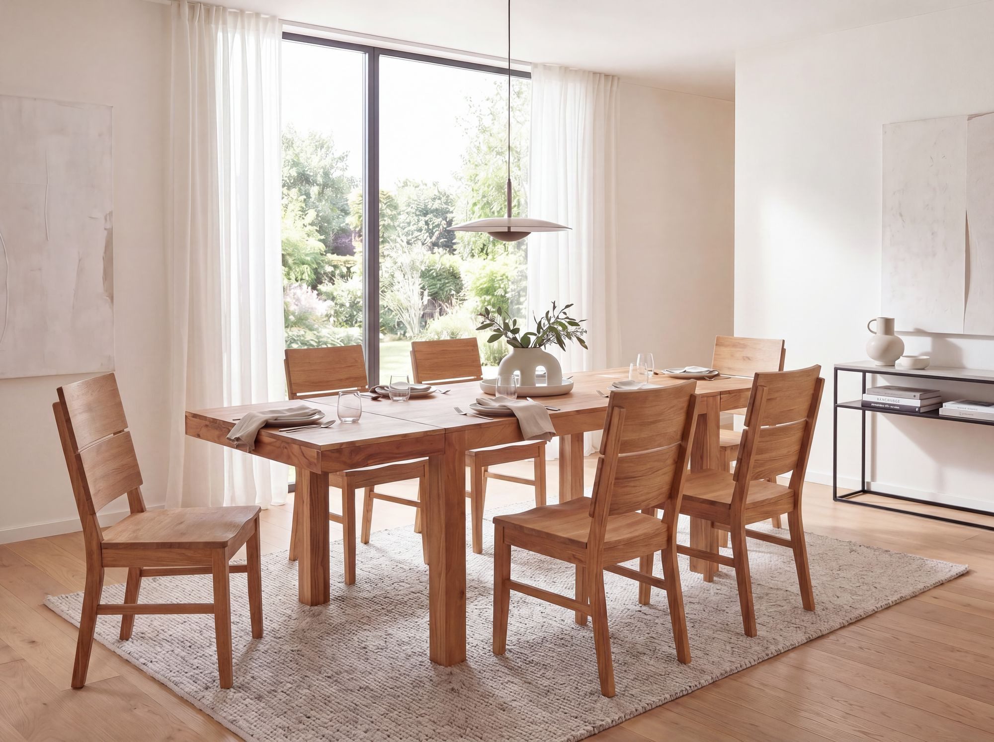 Wohnling Esstisch WL7.837 Esszimmertisch Erweiterbar 120 - 200cm Massivholz Küchentisch (120 cm Massivholz Rechteckig Erweiterbar), Esszimmertisch Groß, Küchentisch Esszimmer Modern