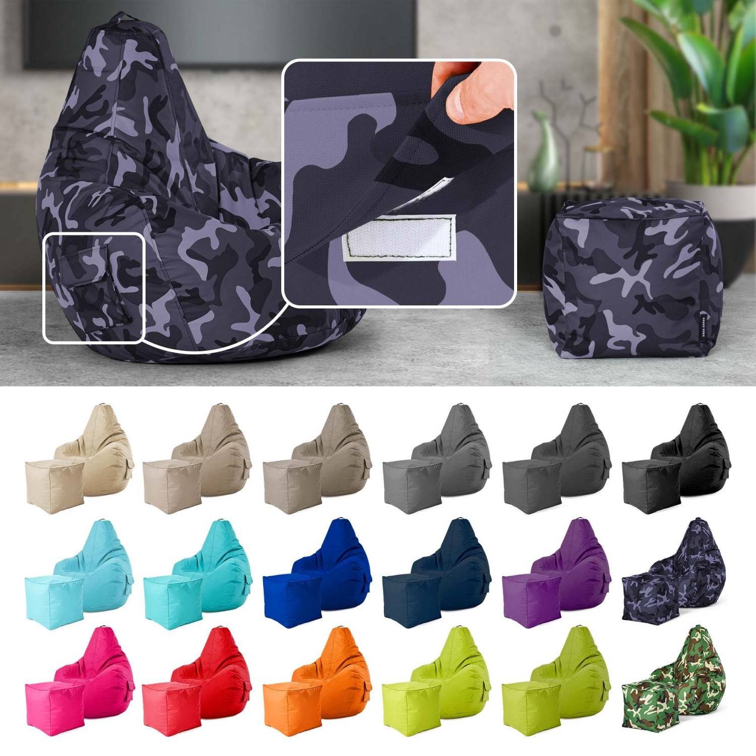Green Bean Sitzsack Cozy+Cube (2er Set günstig online kaufen