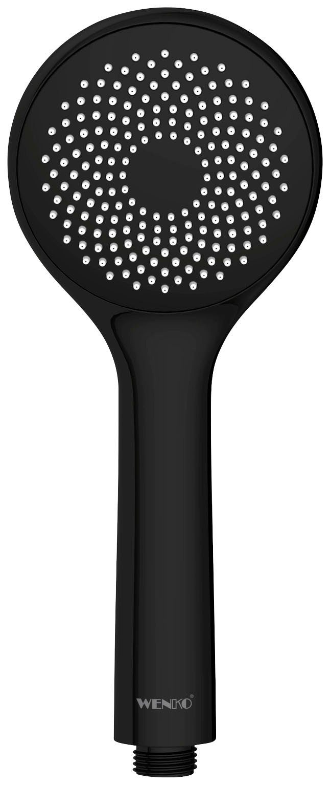 WENKO Handbrause Watersaving, Schwarz matt, Ø 9,5 cm günstig online kaufen