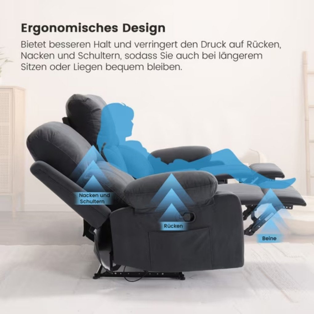 Odikalo 2-Sitzer Relaxsofa Freizeitsofa Kinosofa Armlehnensofa günstig online kaufen