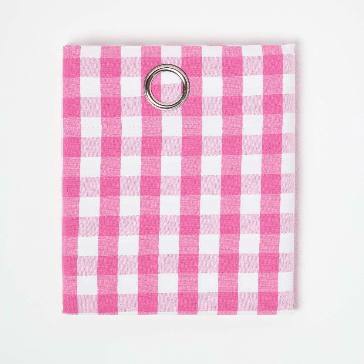 Homescapes Gardine Pink karierter Ösenvorhang im günstig online kaufen