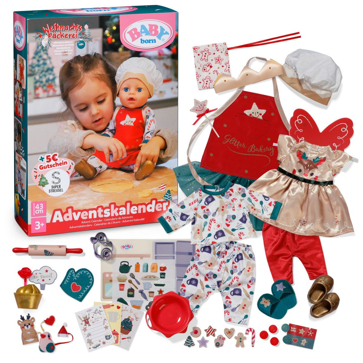 Zapf Creation® Adventskalender Zapf Creation Adventskalender BABY born Baking Fun 43cm 24Teile