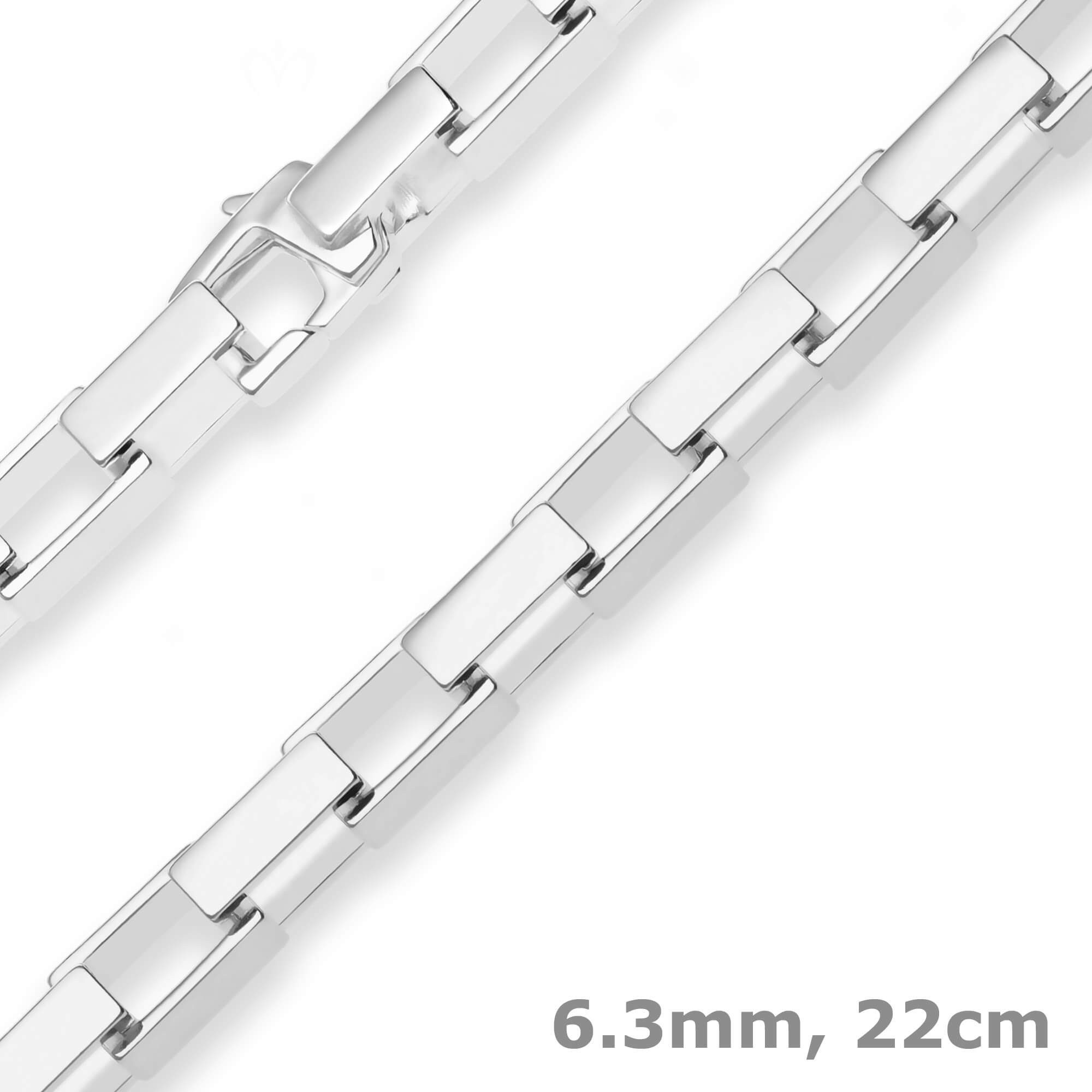 Silberarmband 6,3mm Armband Fantasiekette aus 925 Silber 22cm