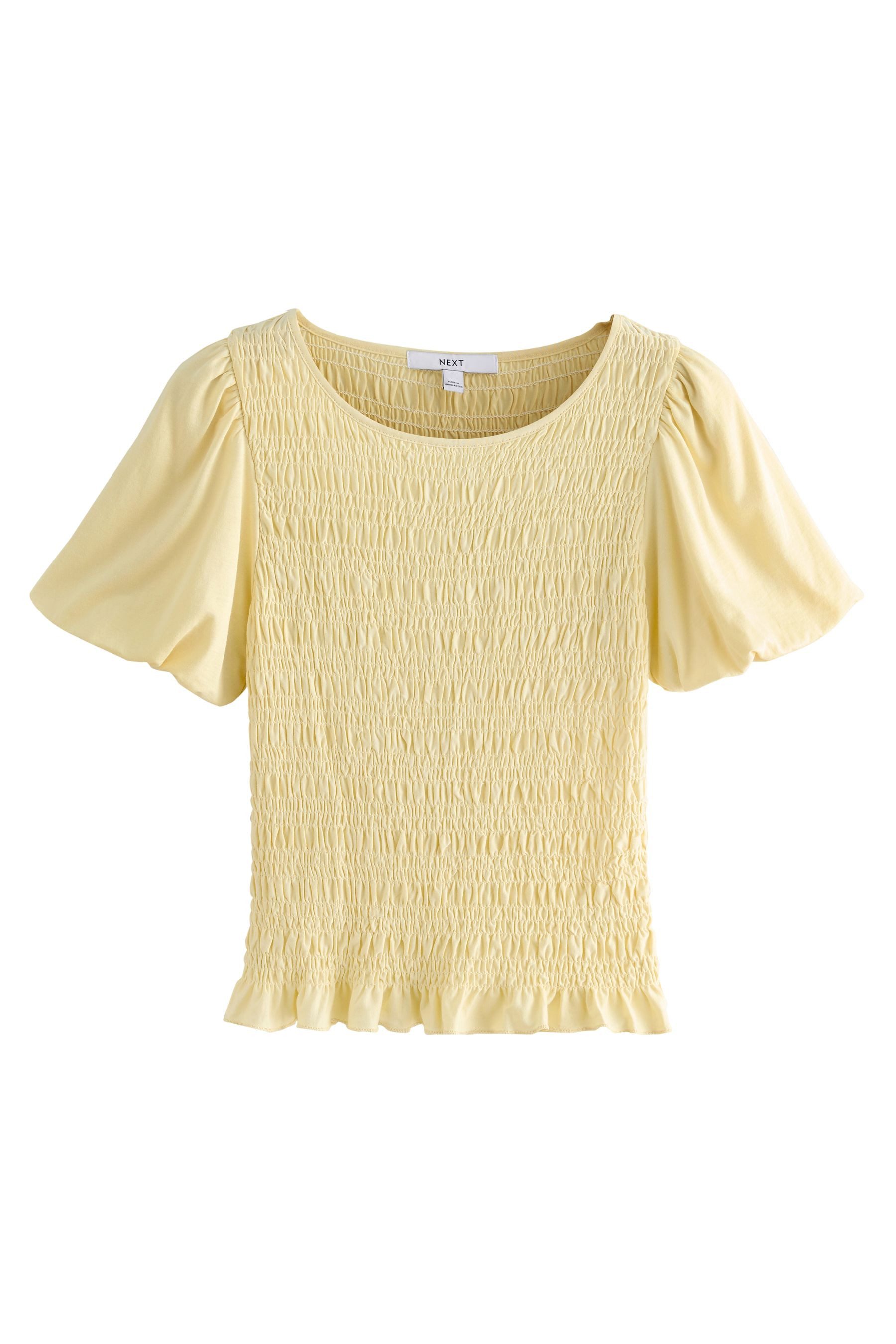 Next T-Shirt Gerafftes Kurzarm-Oberteil mit Rundhalsausschnitt (1-tlg) günstig online kaufen
