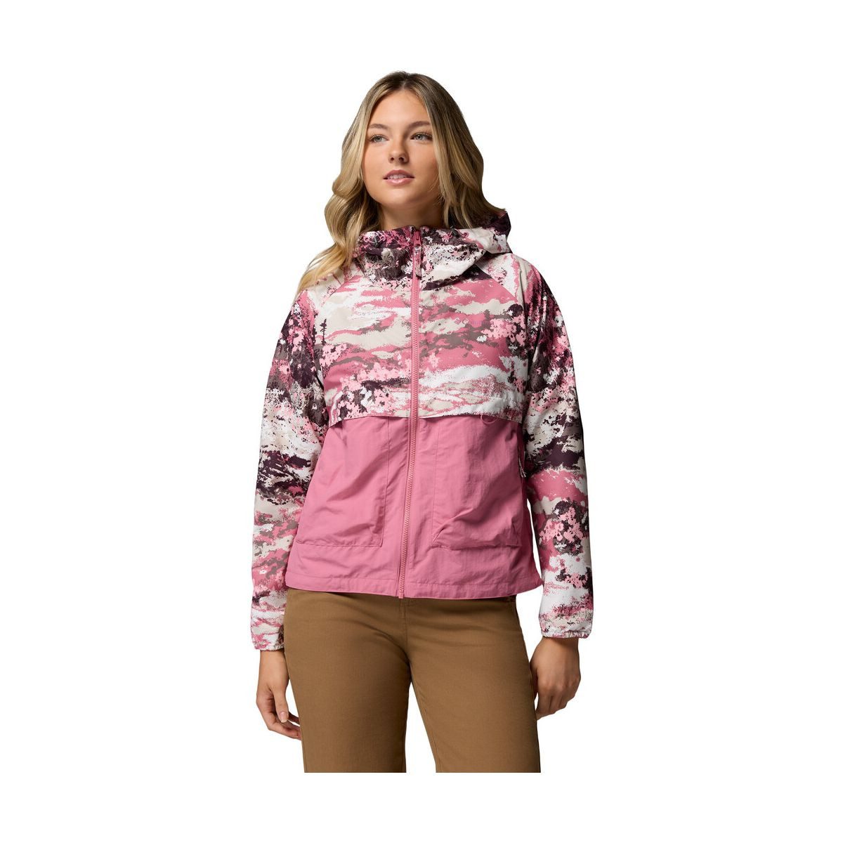 Columbia Windbreaker Spire Valley Printed Windbreaker Stilvoller Windbreaker mit fortschrittlicher Beschichtung für