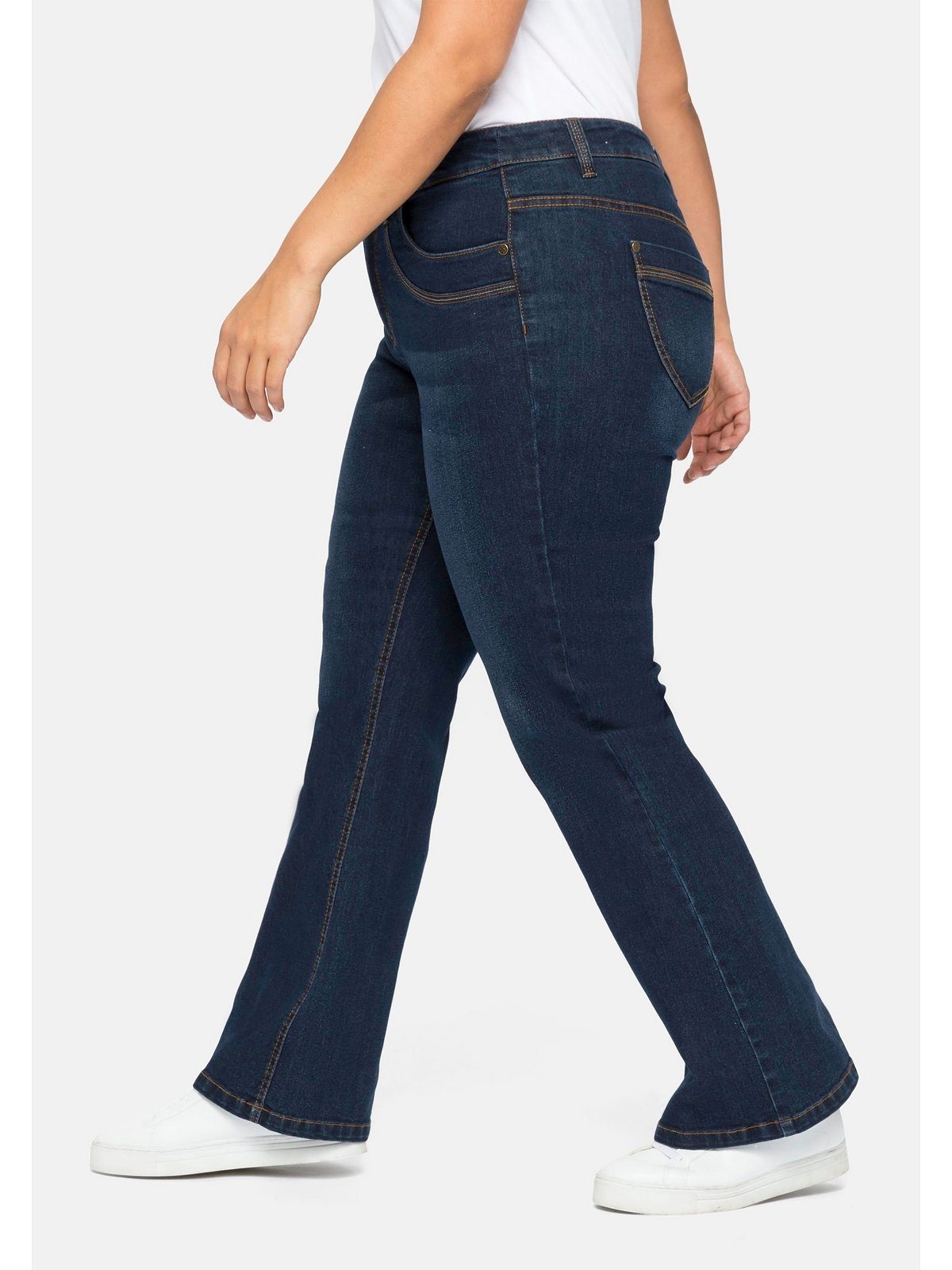 Sheego Große verstellbarem Bootcut-Jeans Größen Bund mit