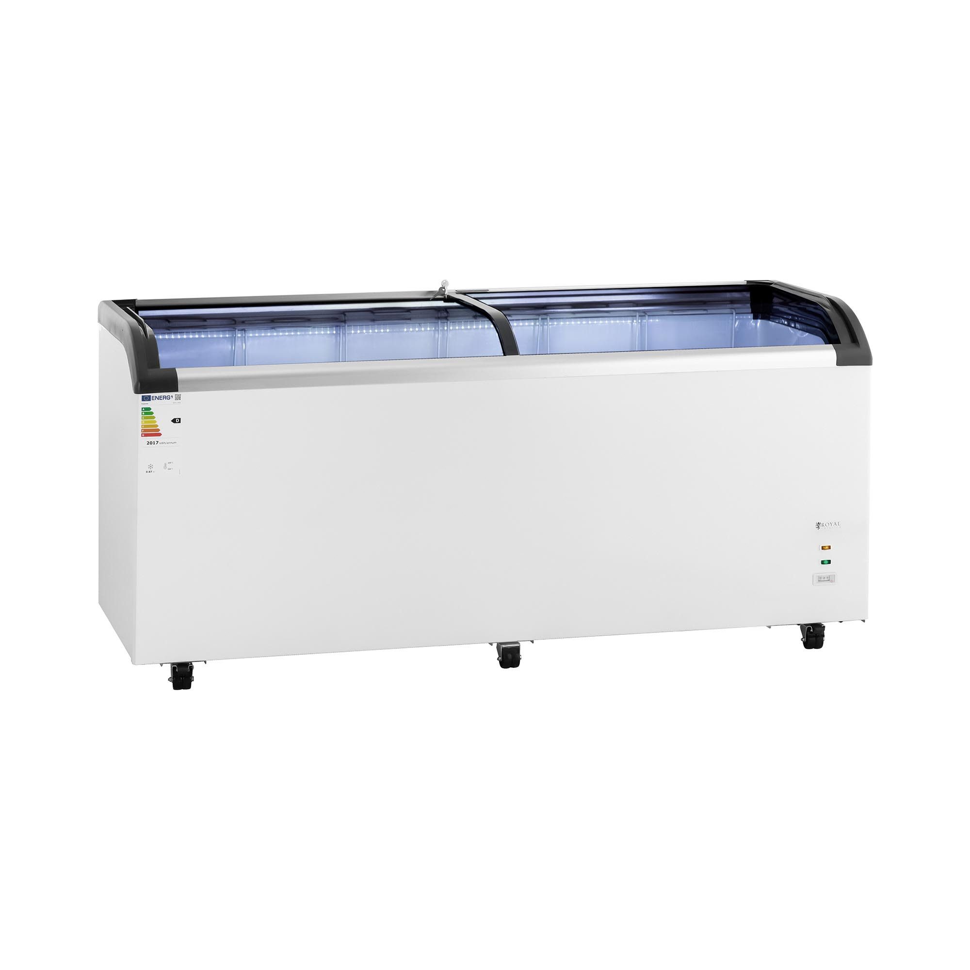 Royal Catering Gefrierschrank RCFZ-545G, 85 cm hoch, 182 cm breit, Tiefkühltruhe 545 L Gefriertruhe Tiefkühler Froster Tiefkühlschrank