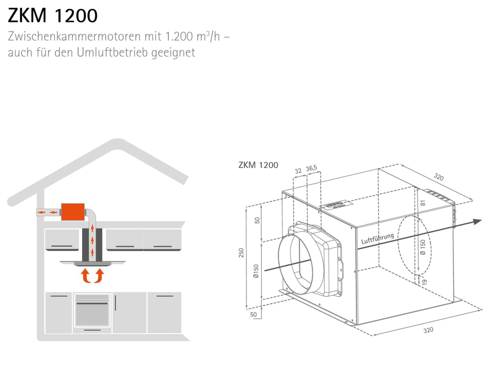 Silverline Deckenhaube, 100 cm