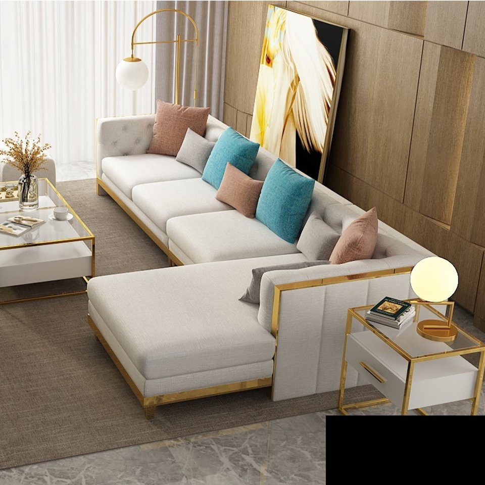 JVmoebel Ecksofa, Sofa L-Form Ledersofa Couch Wohnlandschaft Garnitur Design