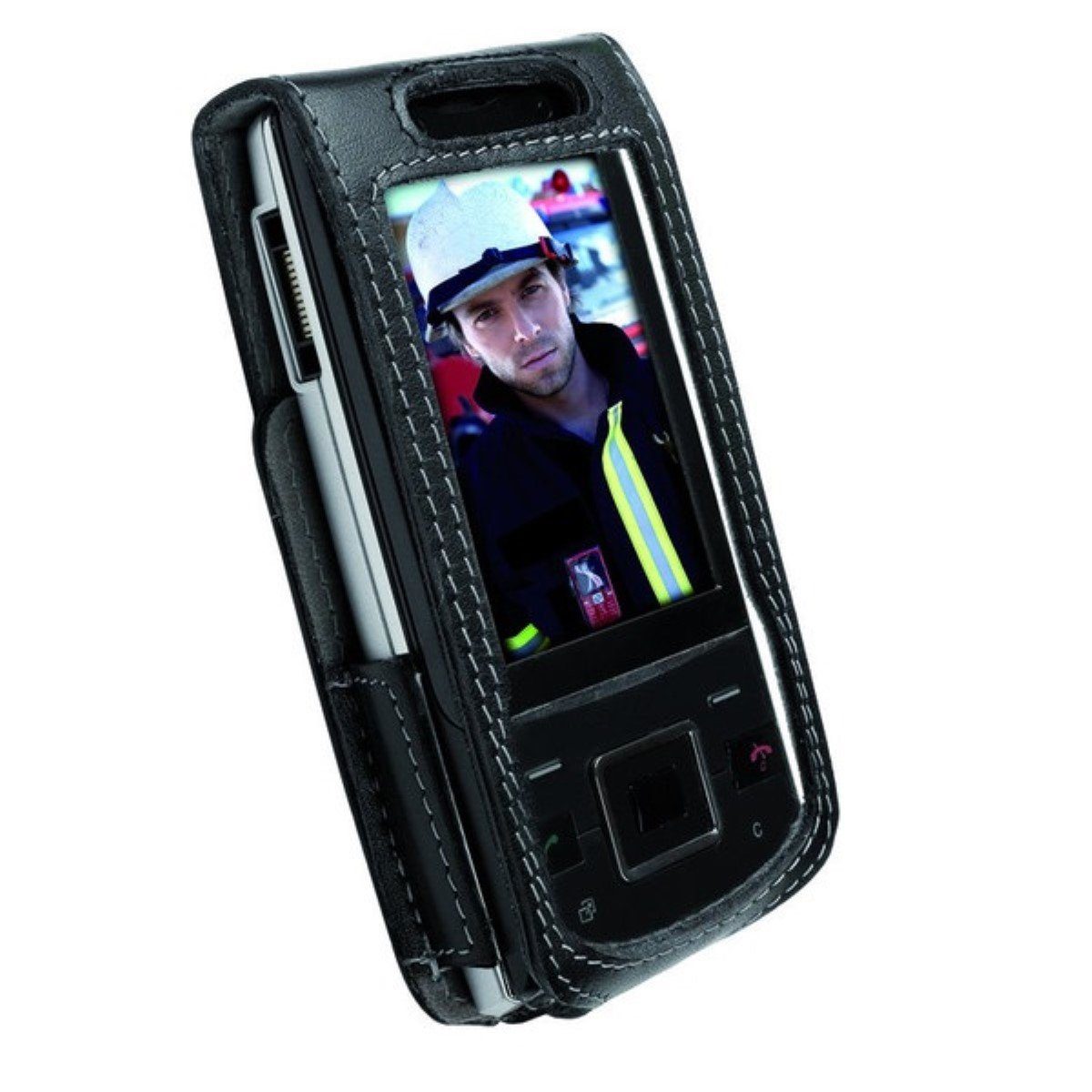 Krusell Handyhülle Classic Case Leder Flip-Tasche Schutz-Hülle, 360-Grad Schutz, Gürtelclip, passend für Sony Ericsson Hazel J20 J20i