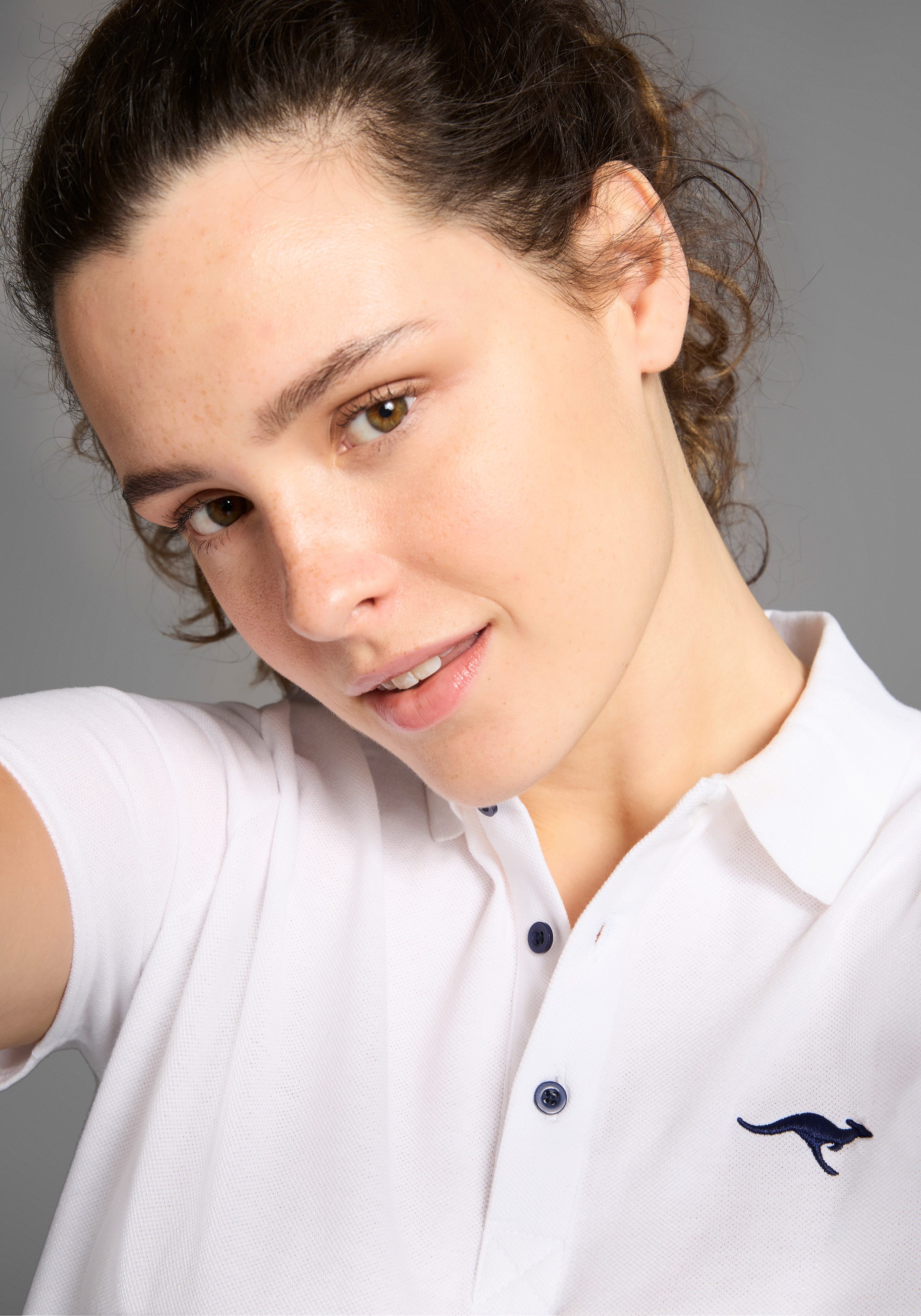 KangaROOS Poloshirt Kurzarm, unifarben, Polokragen, aus Baumwolle, große Größen