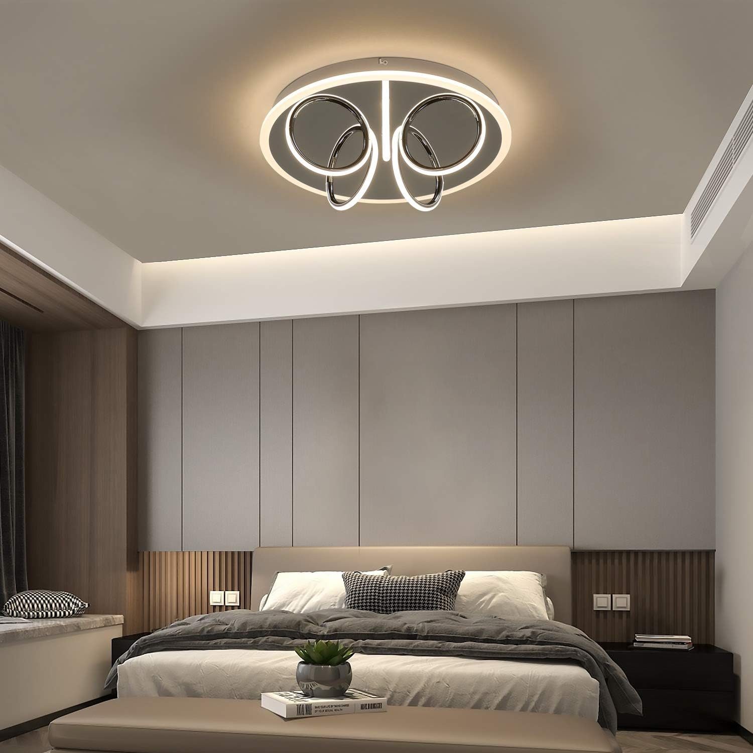 integriert, Deckenleuchte Deckenlampe LED Warmweiß Schlafzimmer Lampe Nettlife Kinderzimmer, Wohnzimmer fest für LED 41W Modern