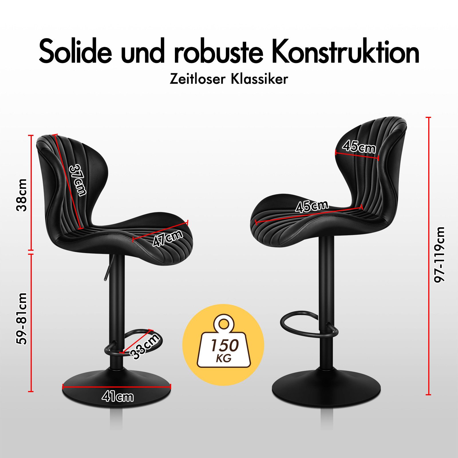 ALFORDSON Barhocker 2er Set, Höhenverstellbare Küchenhocker mit Schwenkfunk günstig online kaufen