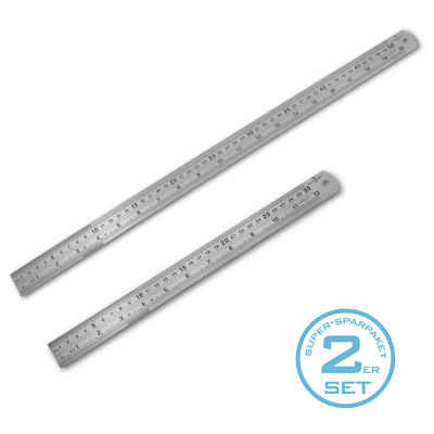 STAHLWERK Lineal Hochwertiges Edelstahl-Lineal / Stahlmaßstab Set, Länge 300 mm, geeignet für den Einsatz in der Industrie, Handwerk