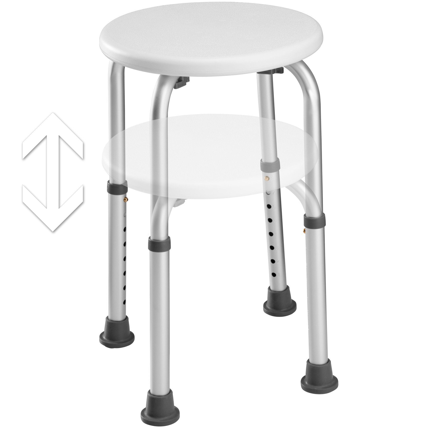 tectake Dusch- und Badhocker Aluminium Duschhocker, mit Teleskopbeinen