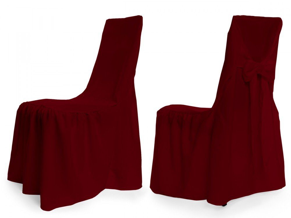 Stuhlhusse Universal Modell: Stuhlhusse WIEN, Stuhlbezug, Sitzbezug, TexDeko, blickdicht, pflegeleicht & wiederverwendbar Bordeaux