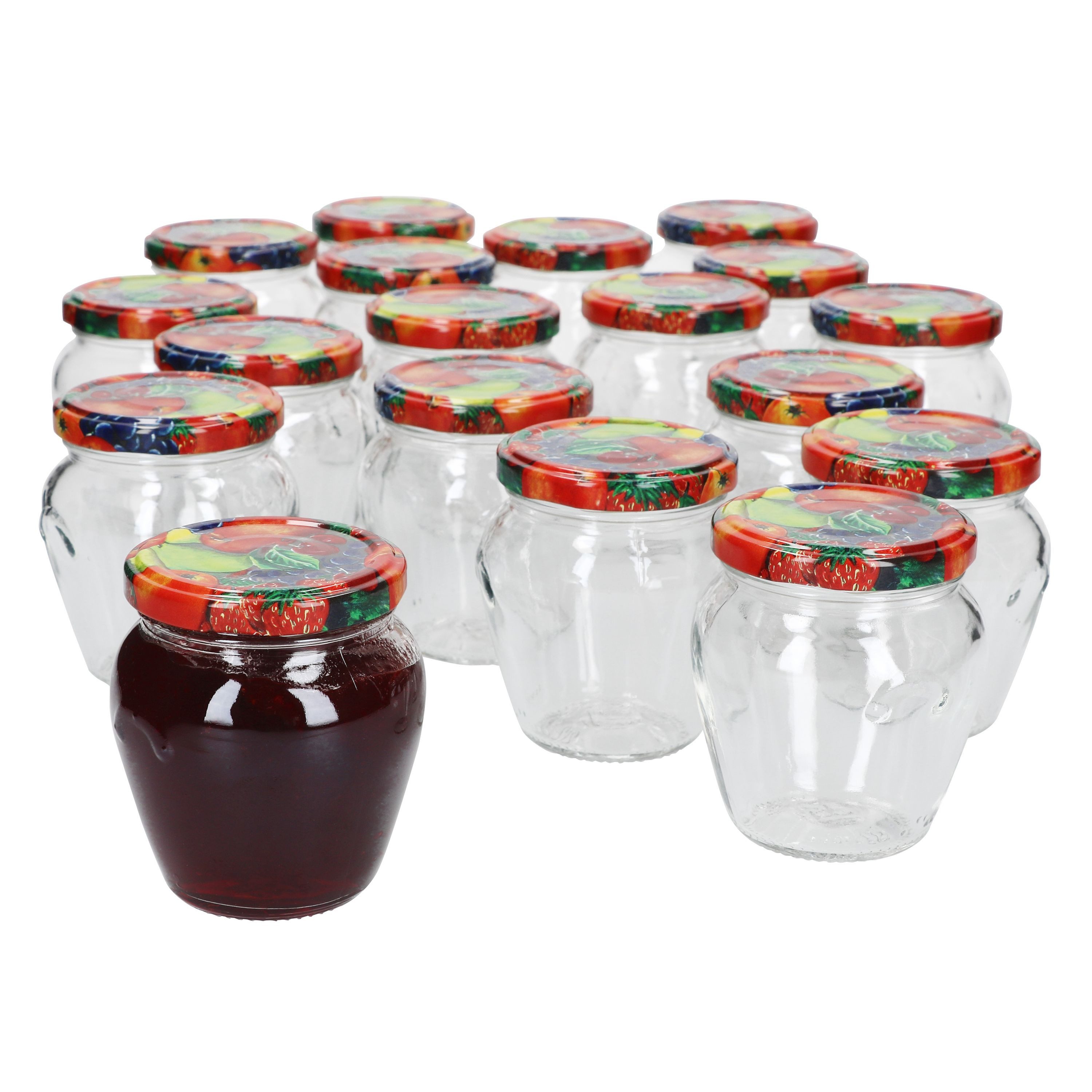 MamboCat Vorratsglas 20er Set Marmeladenglas Vaso Orcio 314ml + To63 Deckel Obst, Glas
