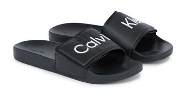 Calvin Klein POOL SLIDE ADJ Badepantolette, Sommerschuh, Poolslides, Schlappen, mit Logoschriftzug