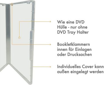 Kronenberg24 Aufbewahrungsbox Freestyle Multi-Storage Box im DVD Standard Format, kleine Aufbewahrungsbox mit Deckel 20 Stück 135x190x15mm transparent