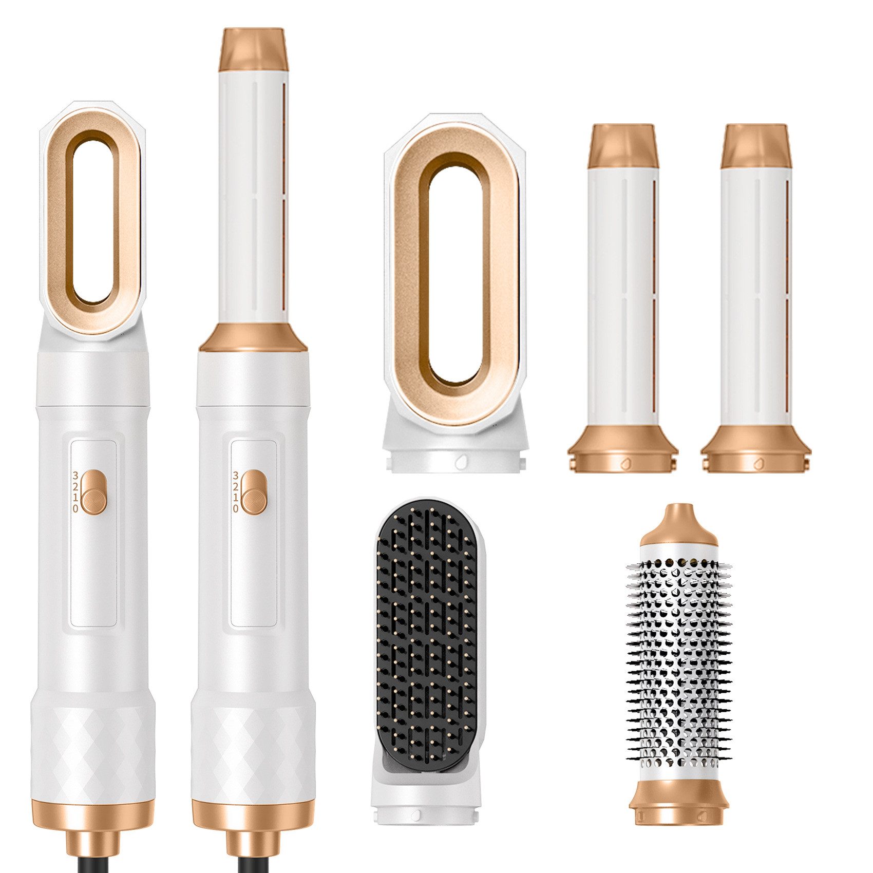 HOMELIVE Lockenstab 5-in-1 Heißluft-Styler mit Saugfunktion und Haartrockner, Drei Geschwindigkeitsknopf, Sicherheitsschloss, 360° drehbares Seil