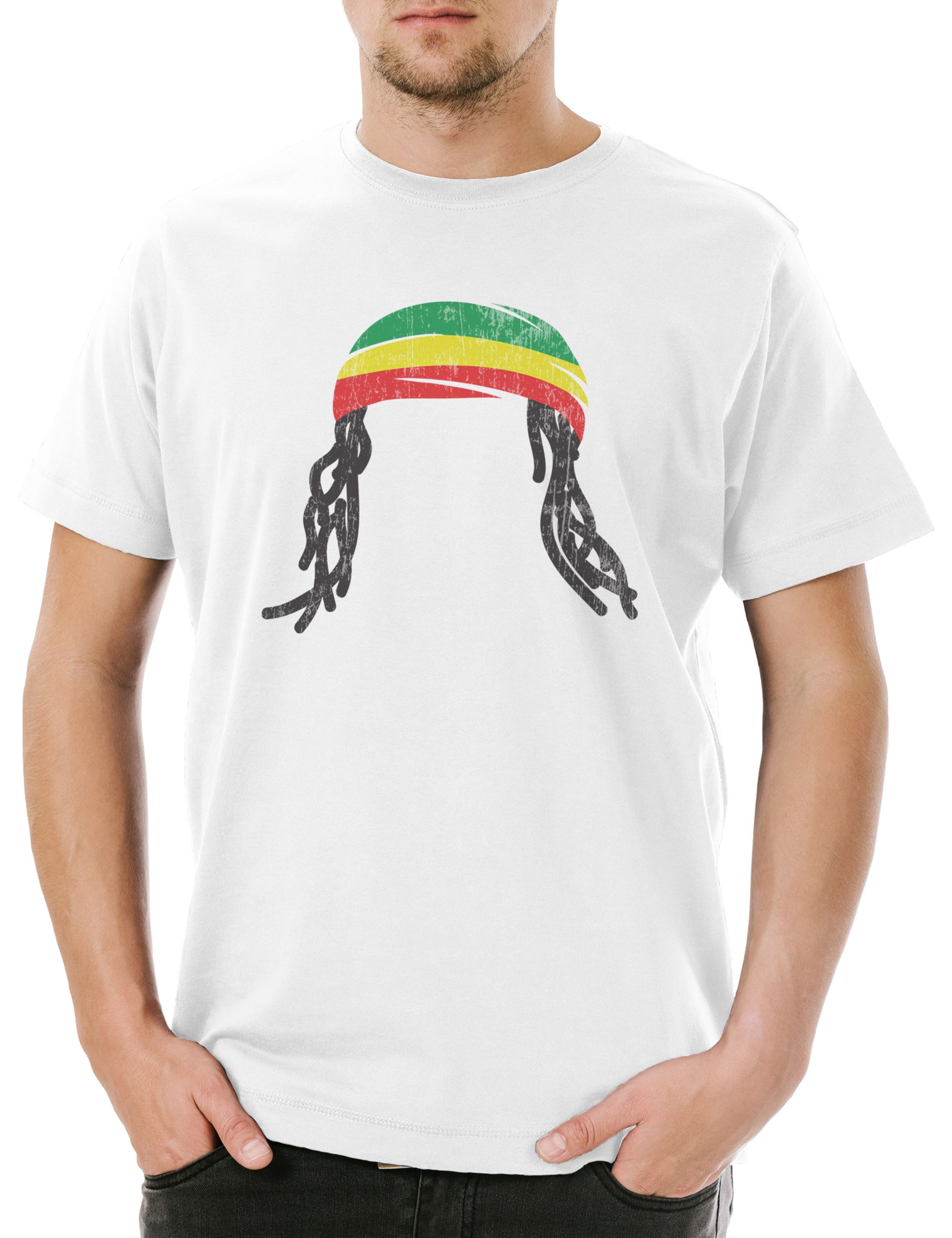 Print-Shirt Reggae Dreadlocks Herren T-Shirt Reggae Reggaefari Babylon Irie