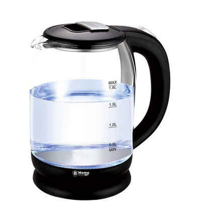 bahama Wasserkocher, 1.8 l, 1500 W, Glas LED 1,8 L Edelstahl Teekocher Heißwasser Tee kabellos 1500W