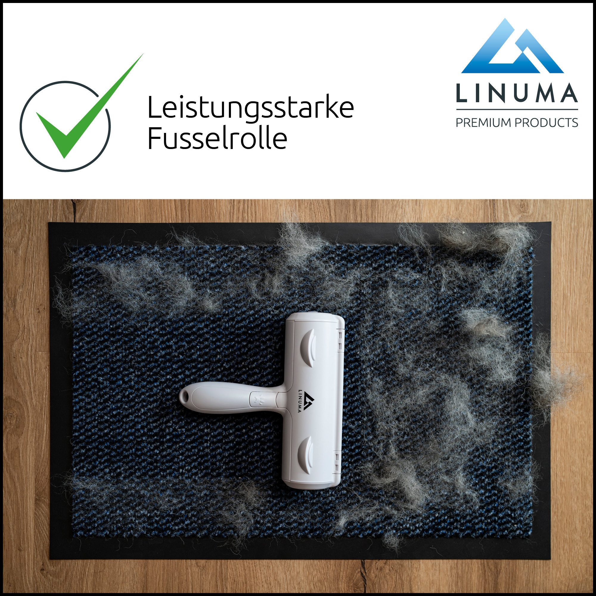 LINUMA Fusselbürste Fusselrolle wiederverwendbar Tierhaarentferner Katzenhaarentferner, wiederverwendbar