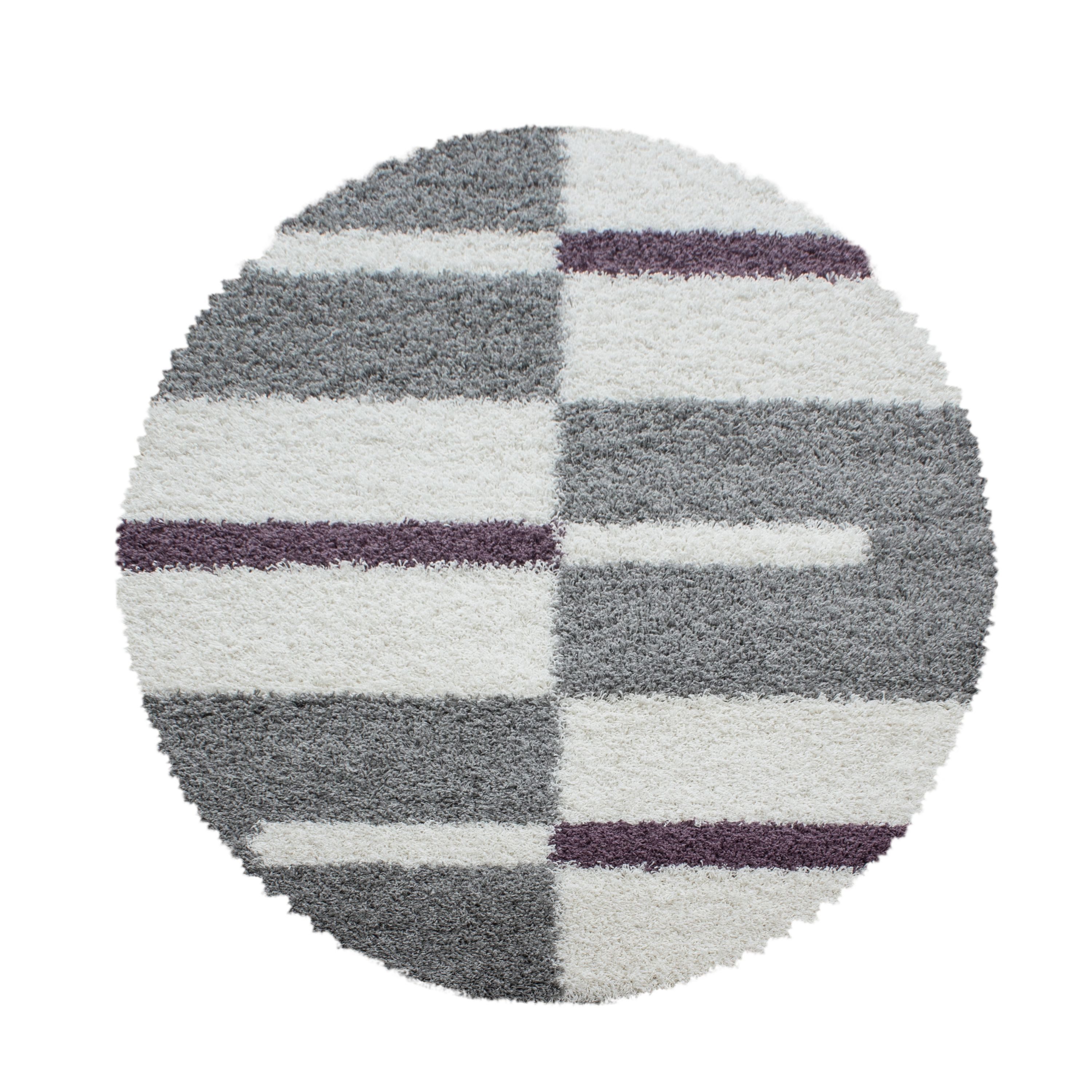 Carpettex Hochflor-Teppich Kariert Design, Rund, Höhe: günstig online kaufen