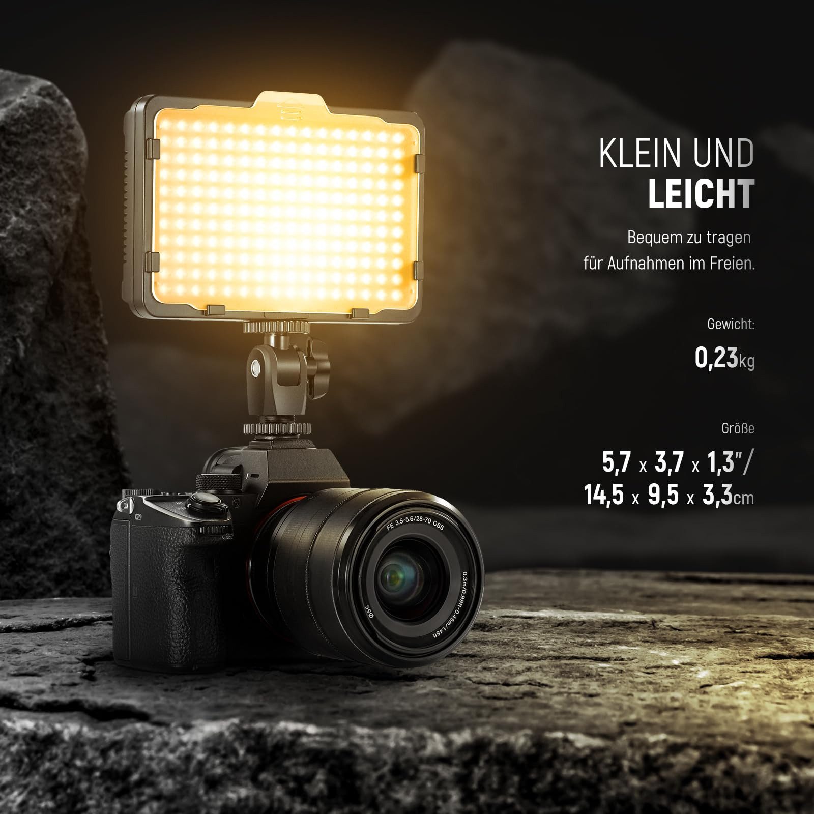 Neewer Videoleuchte PT-176S 176-LED-Panel, 5600K dimmbar. Universell für DSLR-Kameras, mit 1/4" Gewinde, für Canon Nikon Pentax Panasonic Sony