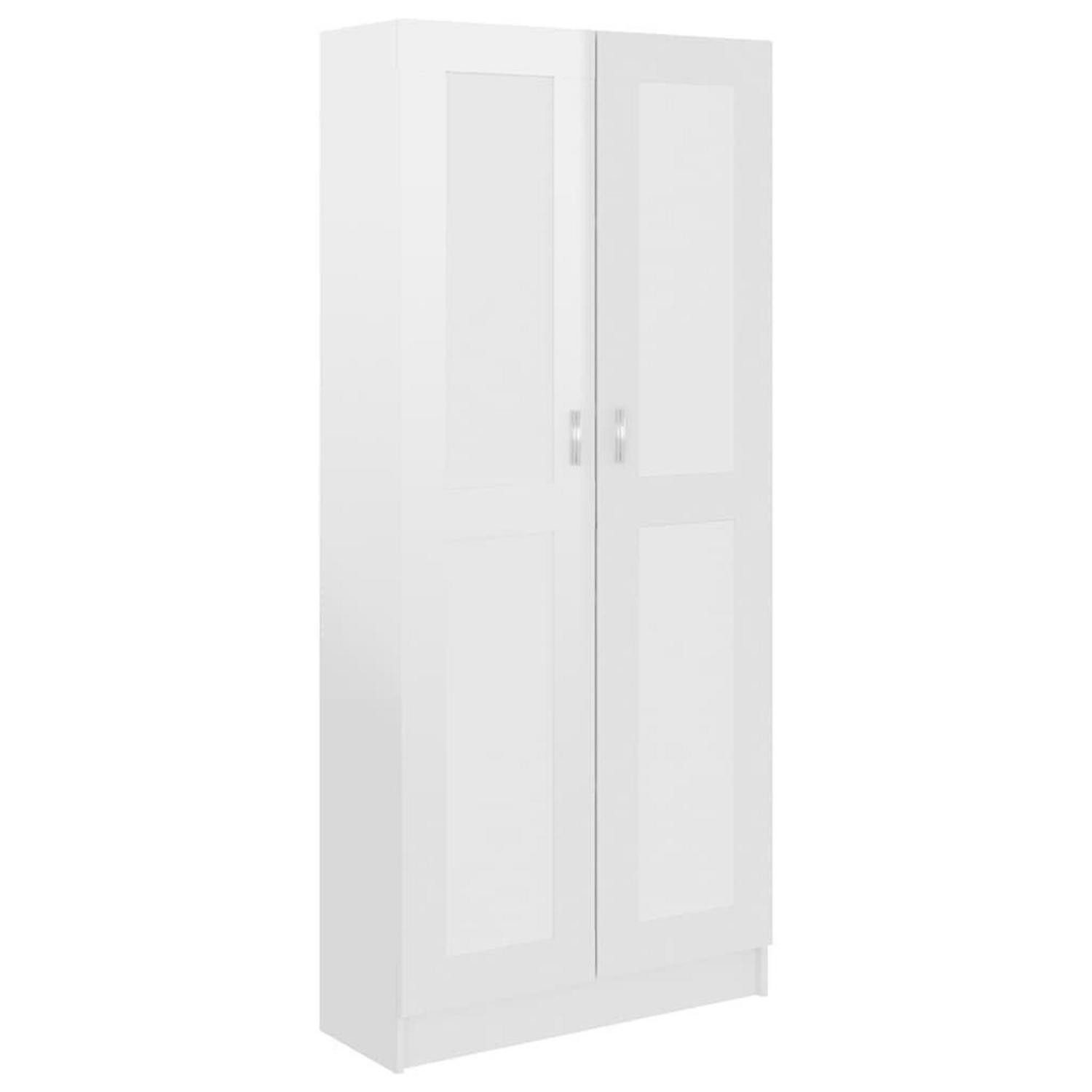 LuxusKollektion Bücherregal Bücherschrank Hochglanz-Weiß 82.5x30.5x185.5cm Holzwerkstoff, 1-tlg.