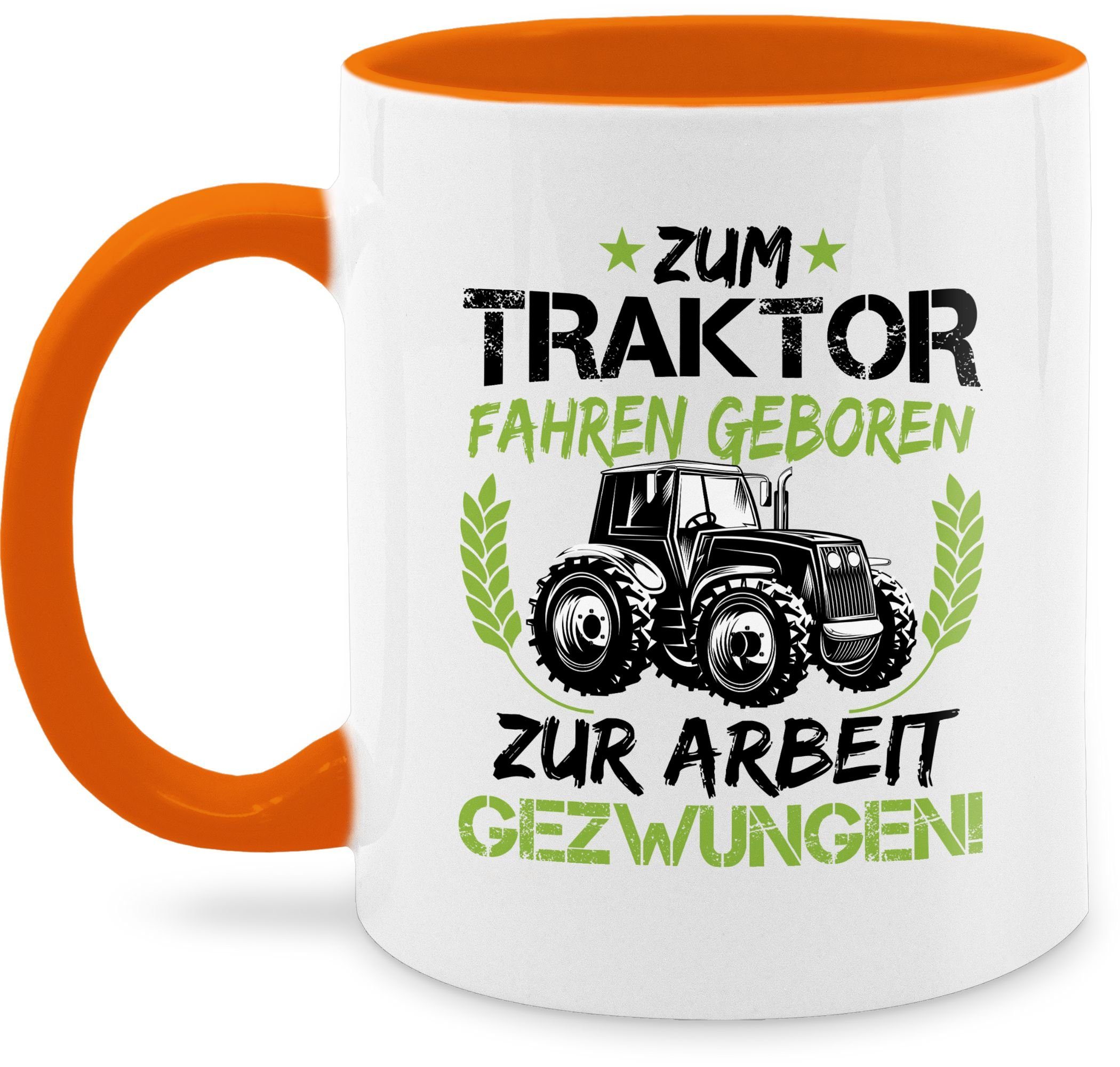 Shirtracer Tasse Zum Traktor fahren geboren I Traktor Geschenk I Landwirtschaft, Keramik, Traktor