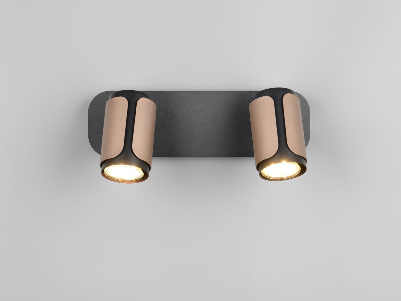 TRIO Leuchten LED Deckenspot, LED wechselbar, Warmweiß, Spotlampen Deckenstrahler Schwarz Coffee & Wandstrahler innen, L 30cm