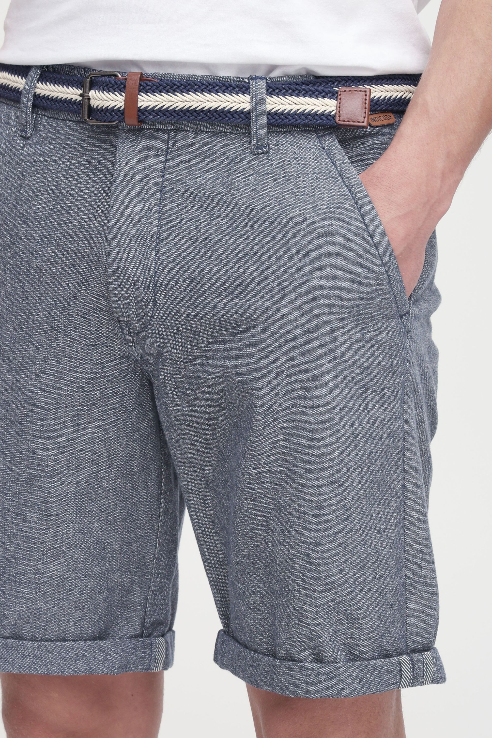 Indicode Chinoshorts IDMews Kurze Hose mit Gürtel