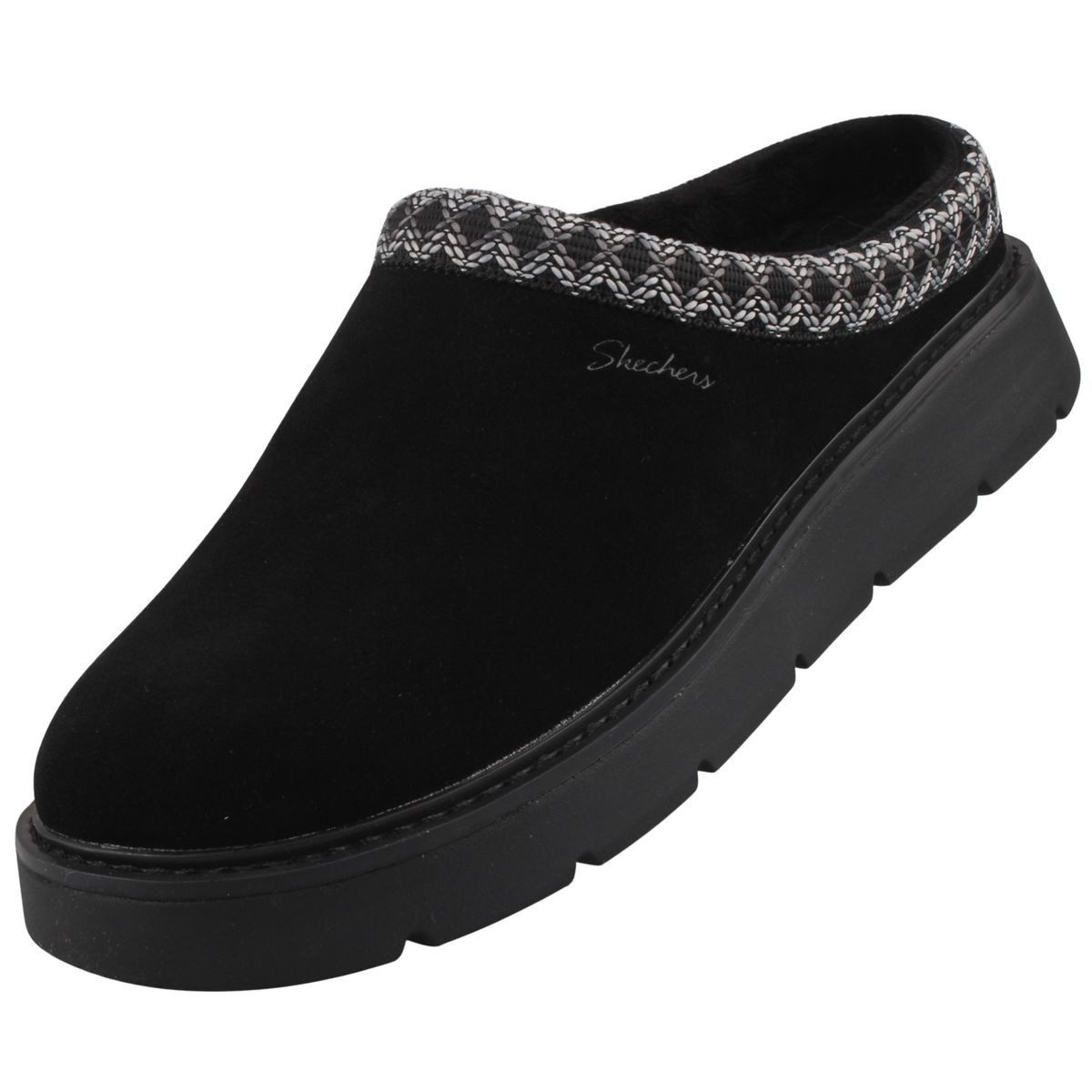 Skechers 169193-BBK Slipper Gefütterter Sabot mit flauschigem Warmfutter