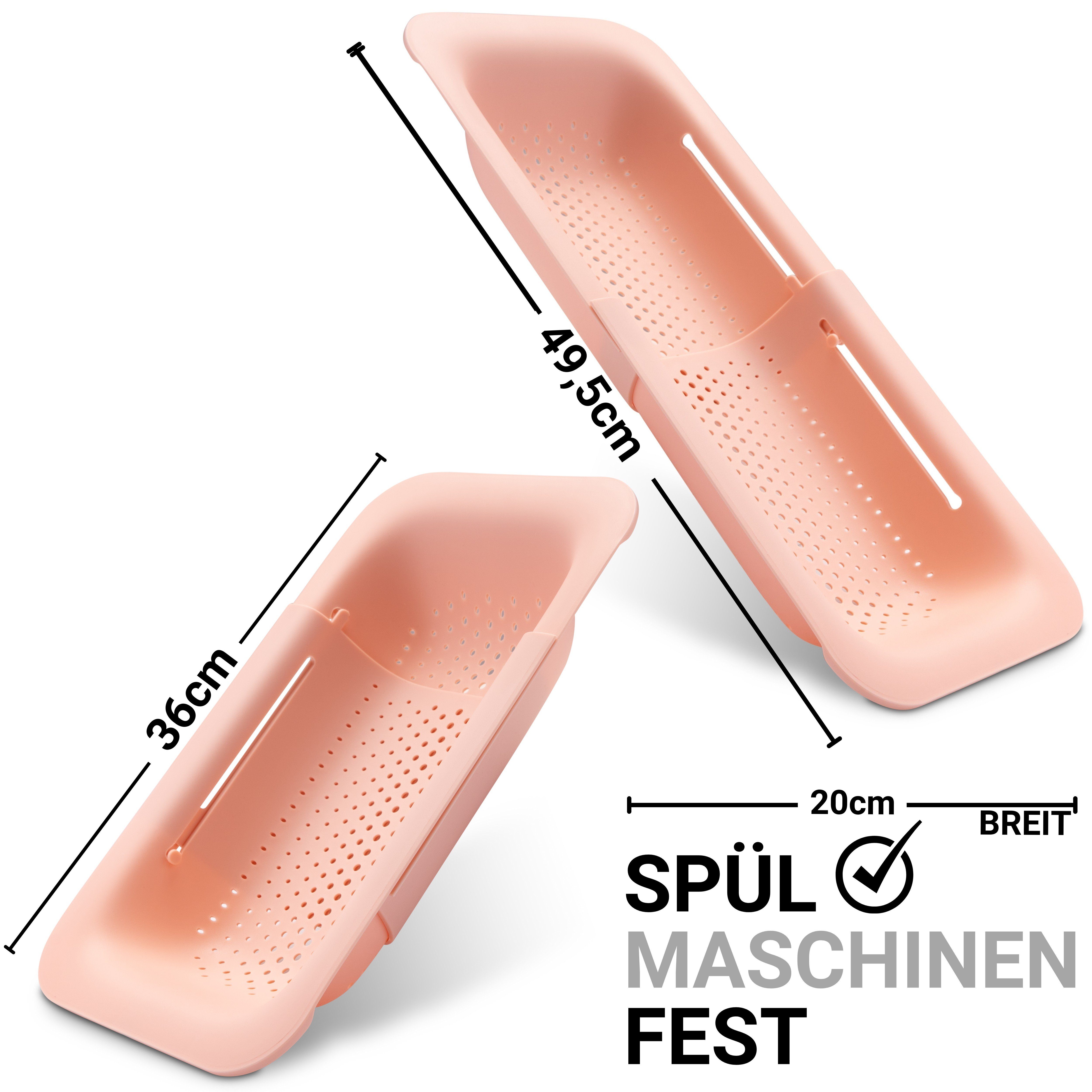 Küchensieb Spüle, die Pink Ausziehbares LINFELDT für Spülmaschinenfest Abtropfsieb