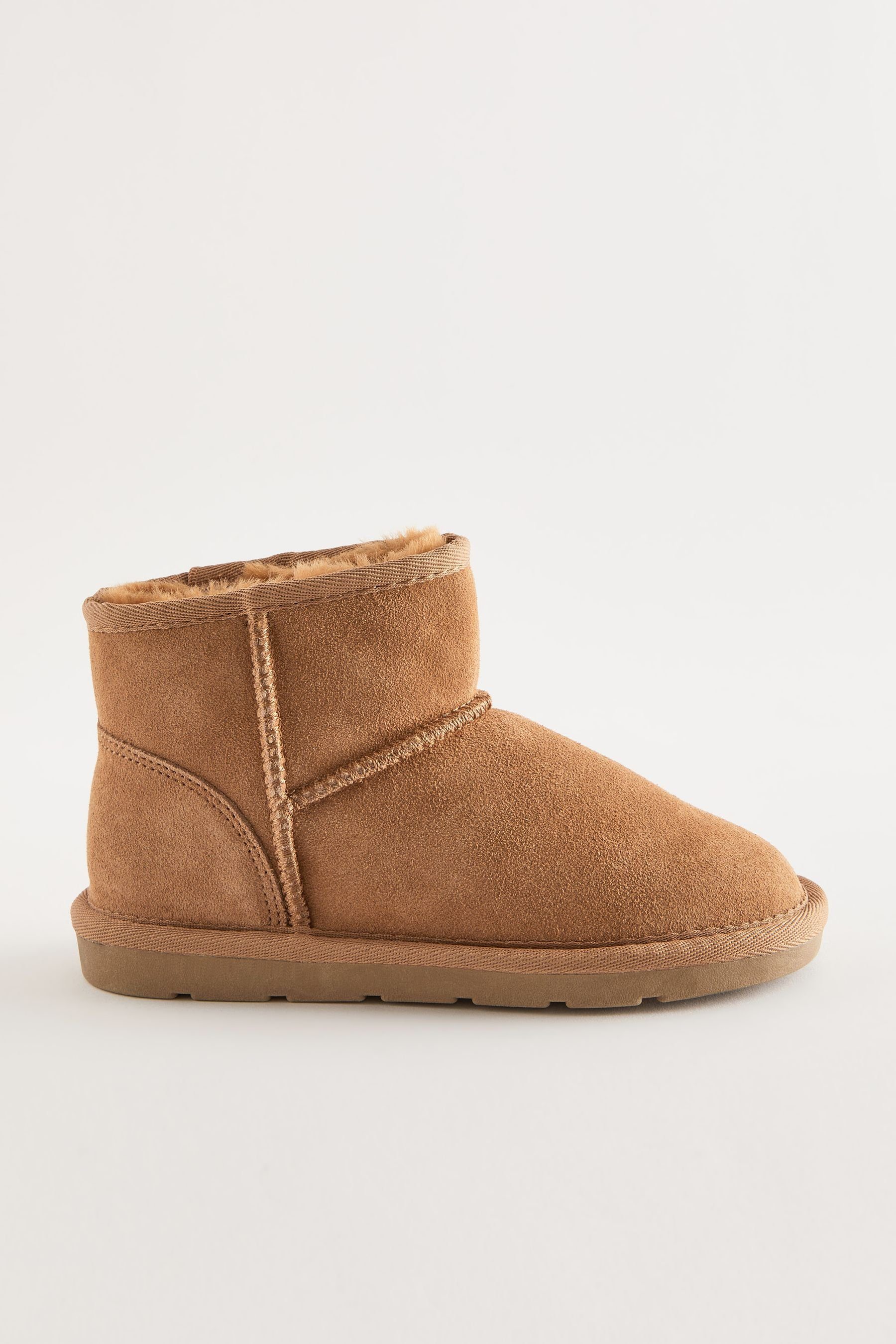 gefütterte Tan Winterstiefelette Schlupfstiefel Wasserabweisende, Next Brown (1-tlg) warm Suede